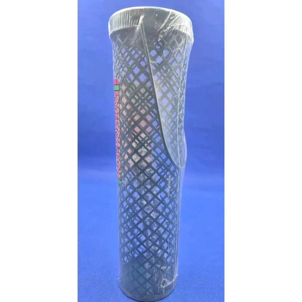 Black Wire Cylinder Bird Feeder Perches Included 11x3